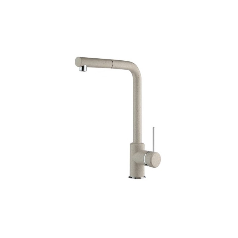 MISCELATORE LAVELLO MONOFORO CON DOCC. ESTRAIBILE INDIA GRANITO AVENA