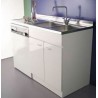 SOTTOLAVELLO 105X61 BIANCO PER LAVELLO INOX PREDISPOSIZIONE LAVATRICE CON TERZO FIANCO