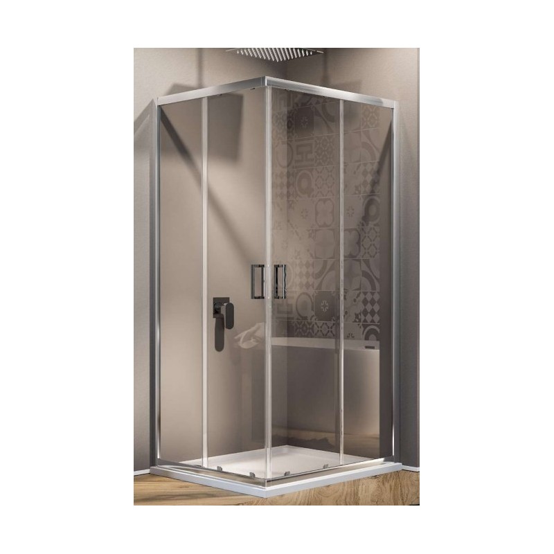 BOX ANGOLARE 70/100 CROMO CRISTALLO TRASPARENTE 70X100 SMART H.198