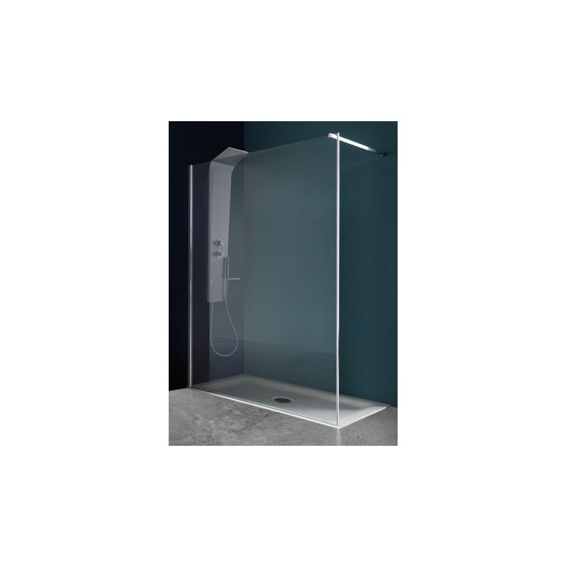 PARETE CRISTALLO WALK-IN NATURAL BLA 198 -N 01 90 CM TRASP. 8MM CON BARRA STABILIZZATRICE