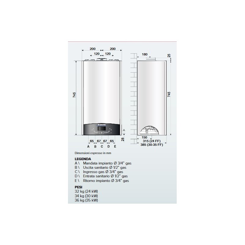 CALDAIA CONDENSAZIONE ARISTON GENIUS  ONE NET 30 KW METANO