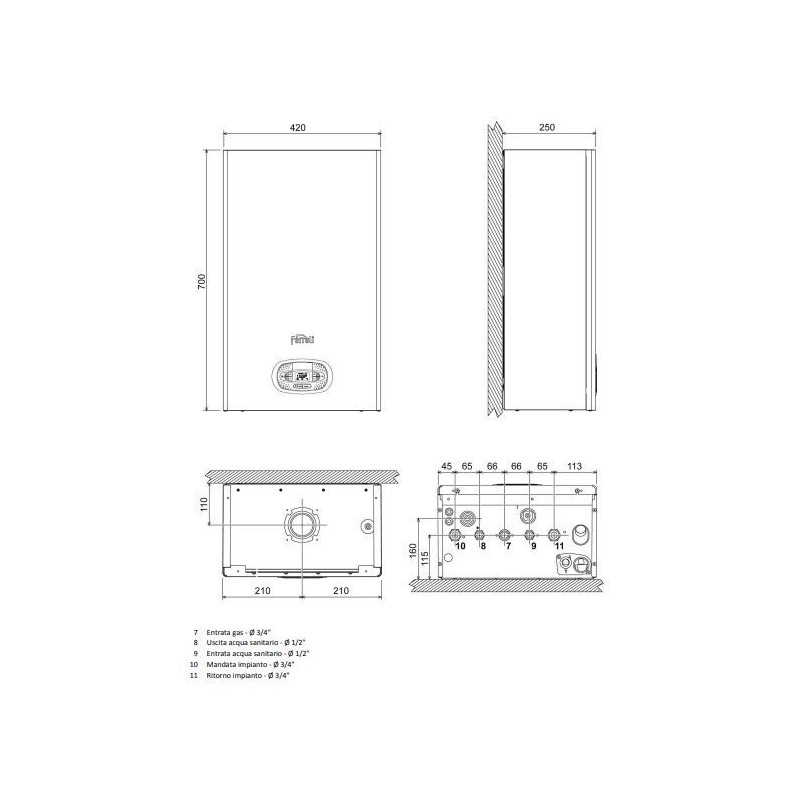 CALDAIA CONDENSAZIONE FER TWIST TECH ERP 25 C METANO