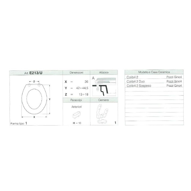 COPRIWATER COLIBRI' 2, COLIBRI' 2 DUO, COLIBRI' 2 SOSPESO BIANCO