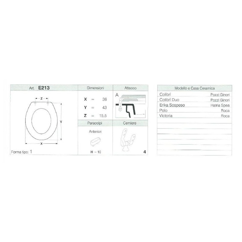 COPRIWATER ERIKA SOSPESO, POLO, COLIBRI'  BIANCO