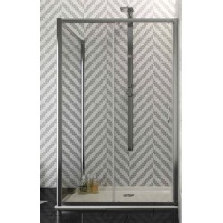 BOX PORTA SCORREVOLE FUSION UNA FISSA E L'ALTRA SCORREVOLE 127/131 CROMO CRISTALLO TRASPARENTE H.185