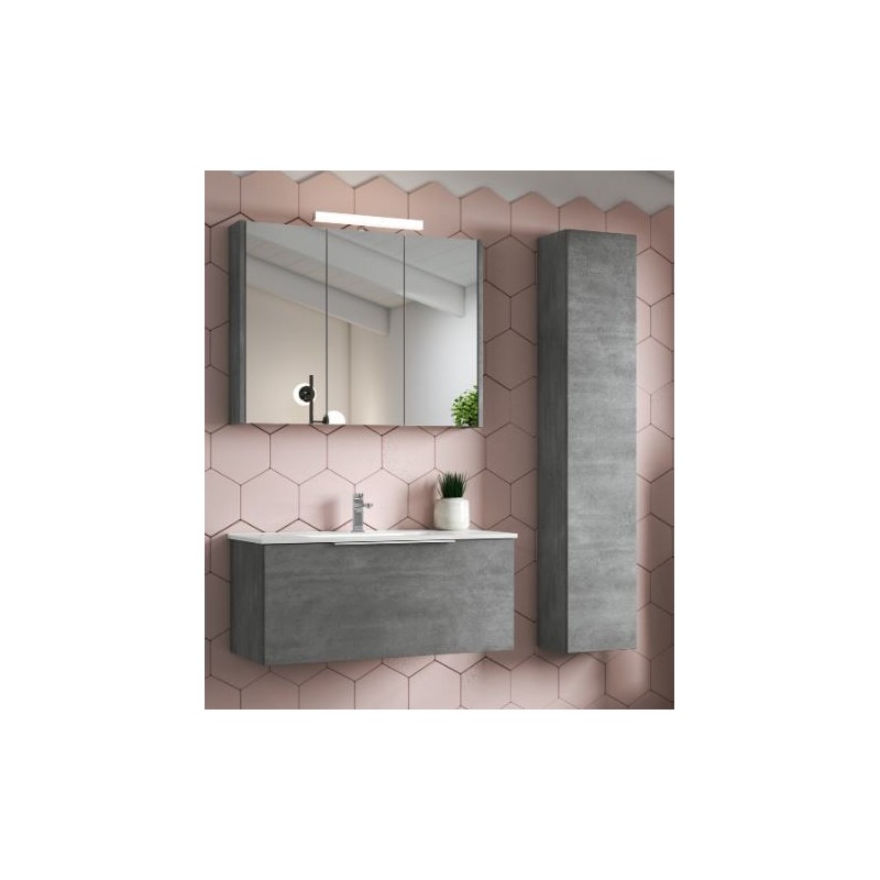 COMPONIBILE DA BAGNO  SERIE PORTLAND DA 60 X 45 CM-SPECCHIO CONTENITORE E LAMPDA  LED  BIANCO
