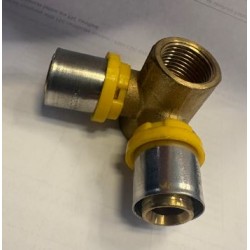 GOMITO DUE ENTRATE 20 E UN USCITA 1/2 GAS FLANGIATO