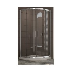 BOX ANGOLO SEMICIRCOLARE OXI SLIDE ANG.76,5 / 80  TELAIO ALLUMONO OSSIDATO  BSLXR550 CRISTALLO TRASPARENTE