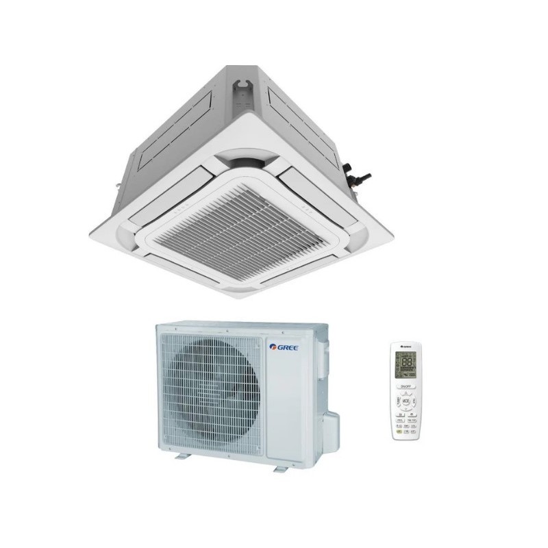 CONDIZIONATORE GREE CASSETTE CON MANDATA ARIA A 360° GRIGLIA COMPRESA 18000 BTU GAS R32 GREE 5 ANNI GARANZIA GREE